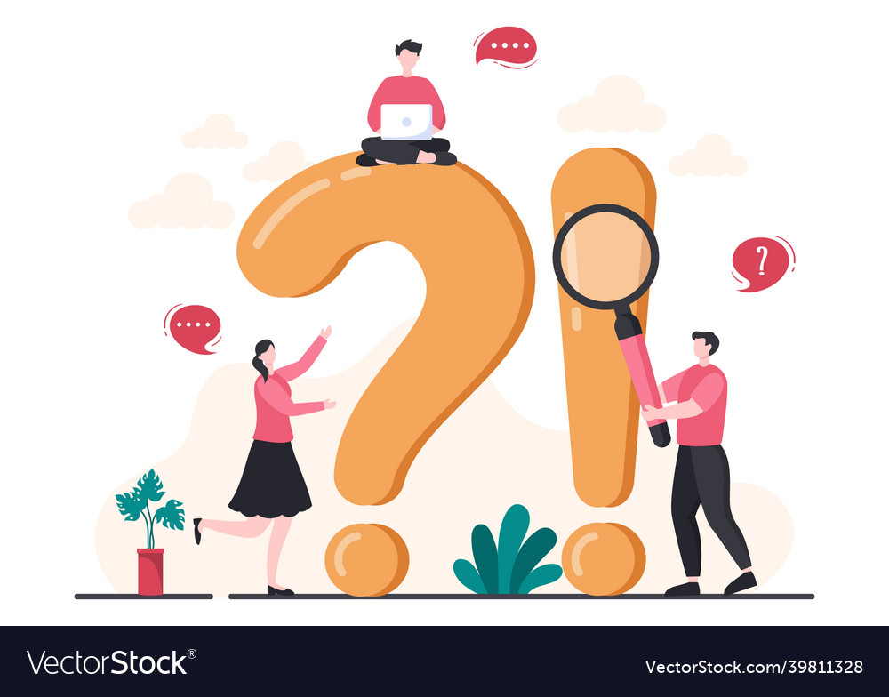 Faq or frequently asked questions for website Vector Image