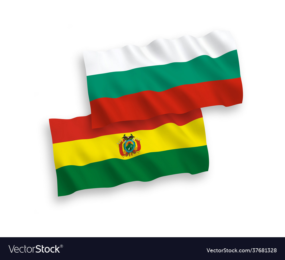 Flags bolivia and bulgaria on a white Royalty Free Vector