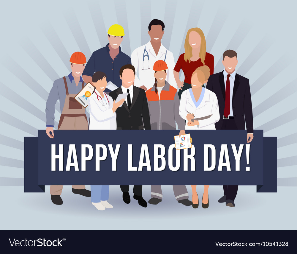 Happy labor day american banner concept design