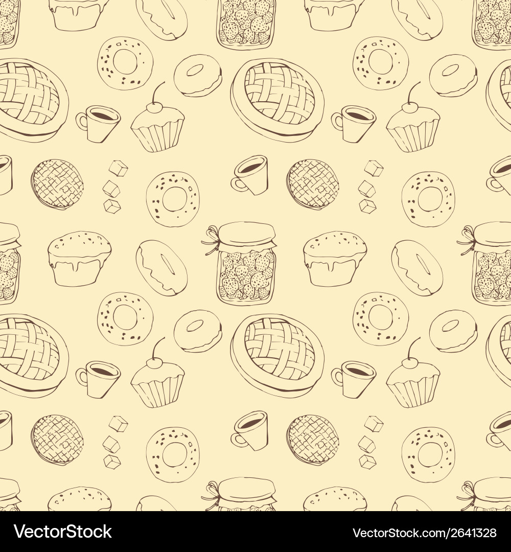 Seamless pattern with sweets Royalty Free Vector Image