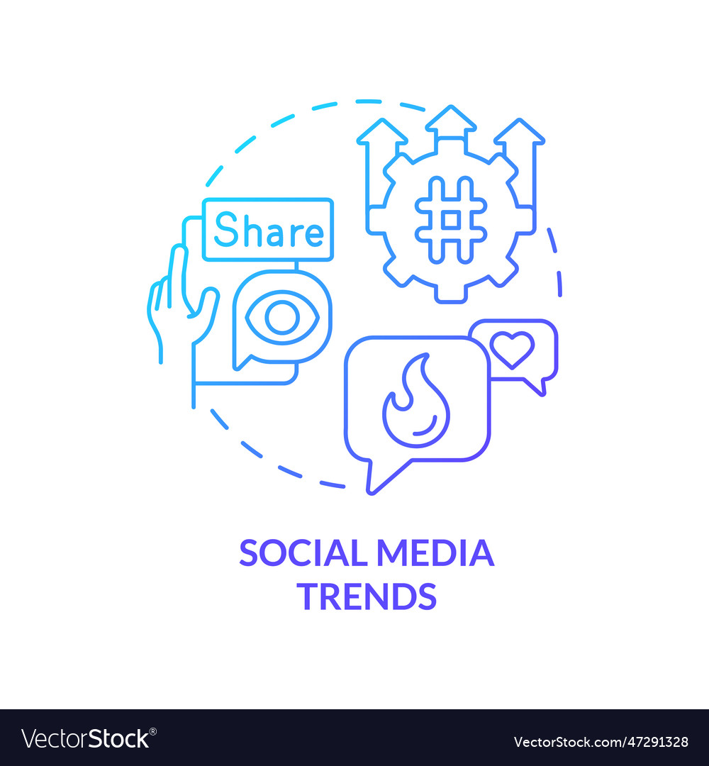 Social media trends blue gradient concept icon Vector Image