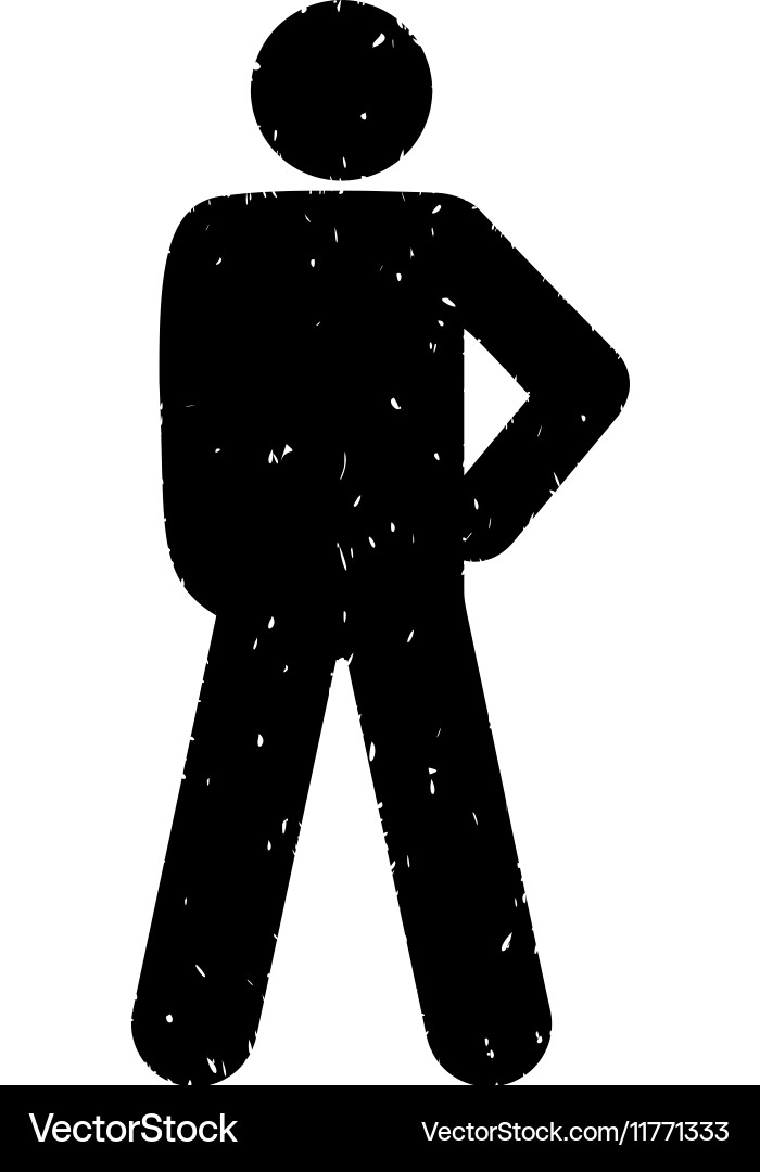 Audacity pose grainy texture icon Royalty Free Vector Image