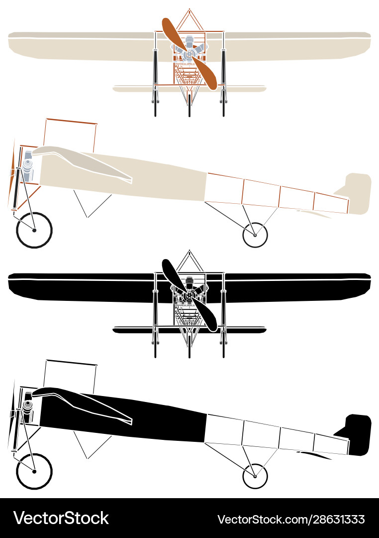 Bleriot plane colored and without outline Vector Image