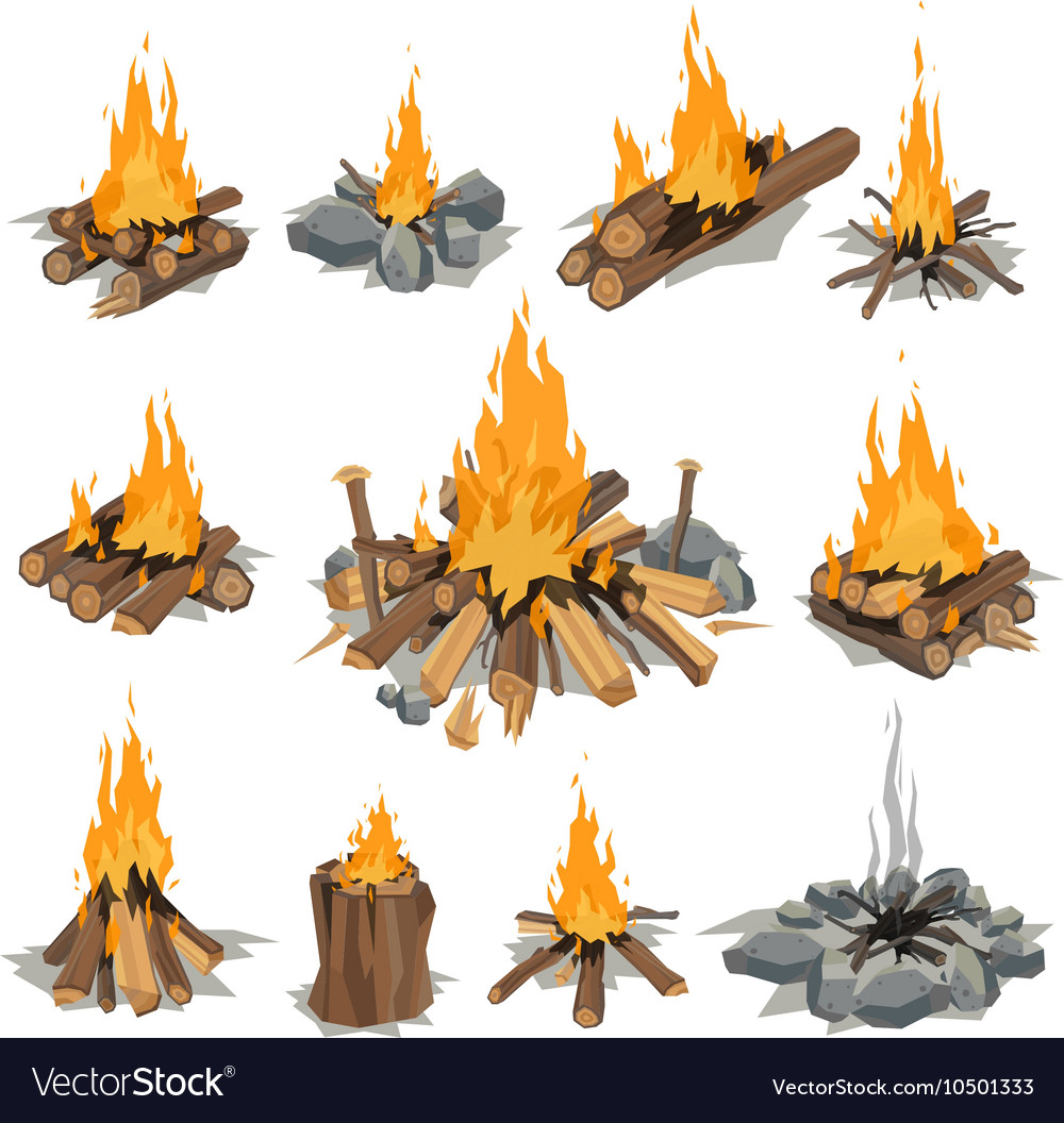 Bonfires isolated Royalty Free Vector Image - VectorStock