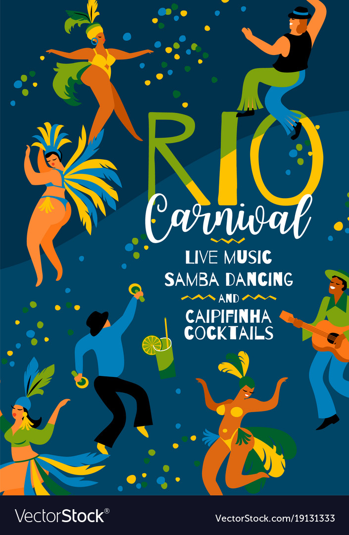 Brazil carnival template Royalty Free Vector Image