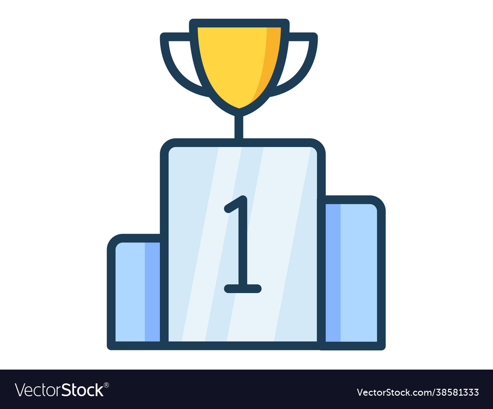 Championship trophy single isolated icon Vector Image