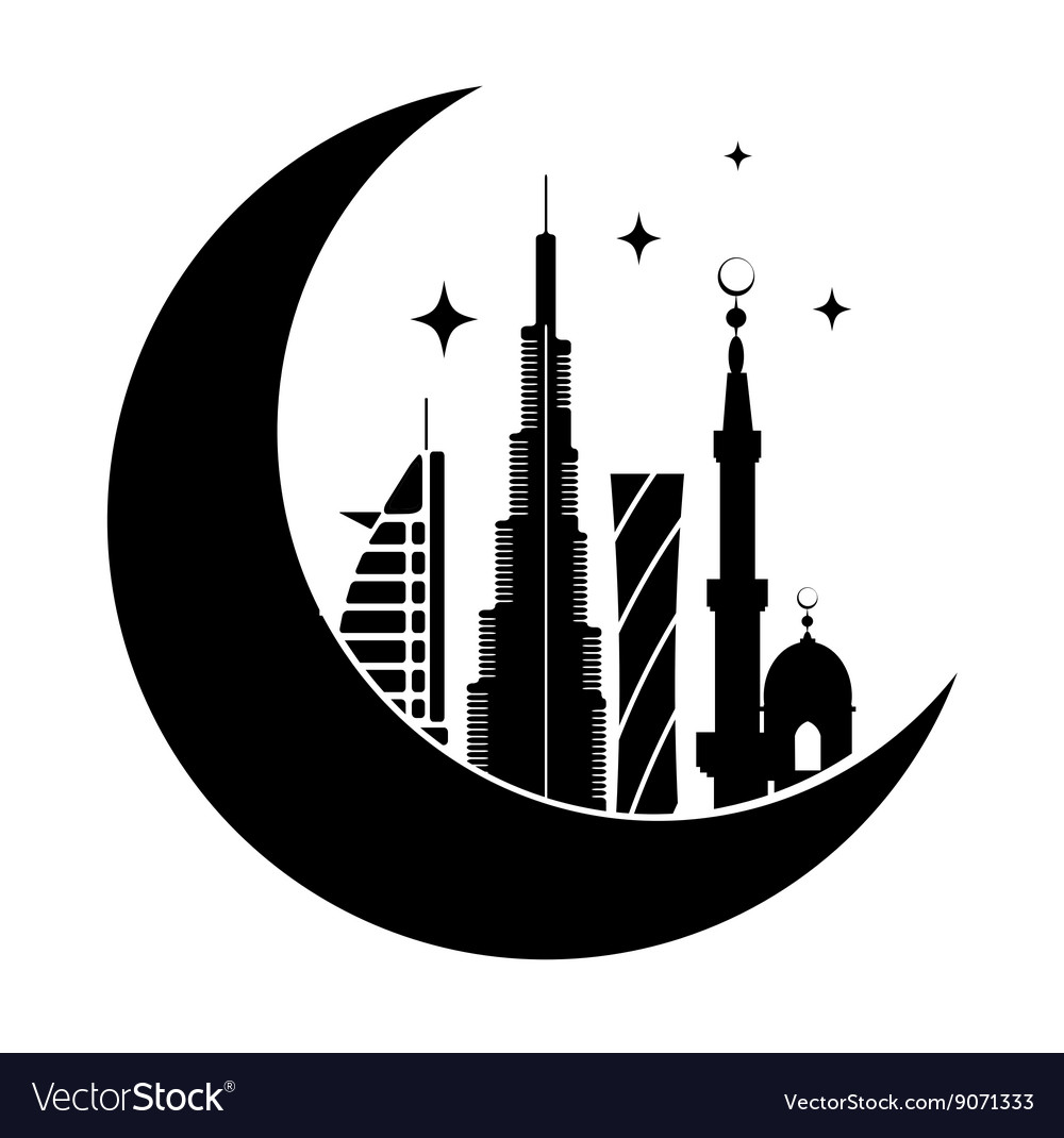 Dubai city silhouette symbol Royalty Free Vector Image