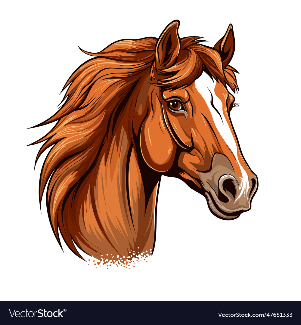 Horse hand-drawn doodle style cartoon Royalty Free Vector