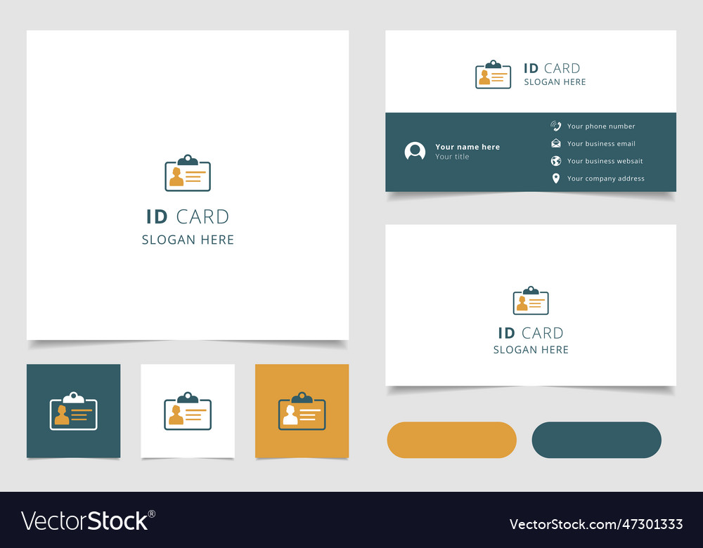 Id card logo design with editable slogan branding Vector Image