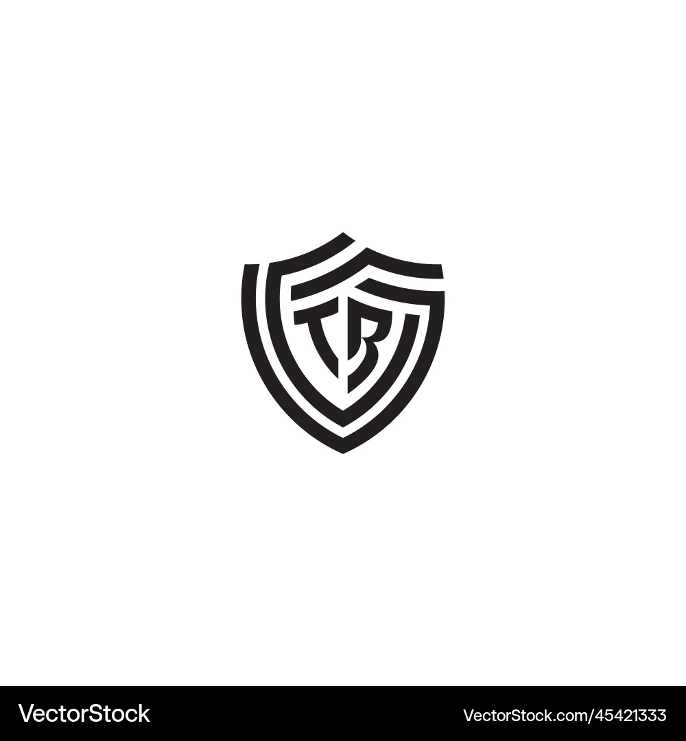 Rt geometric line shield logo initial concept Vector Image