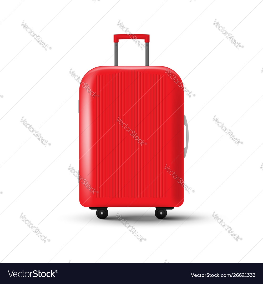 Travel suitcase with wheels isolated on white Vector Image