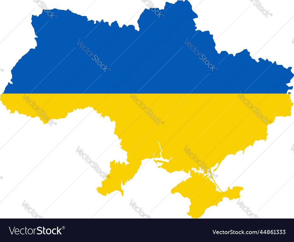 Ukraine map wit flag colors Royalty Free Vector Image