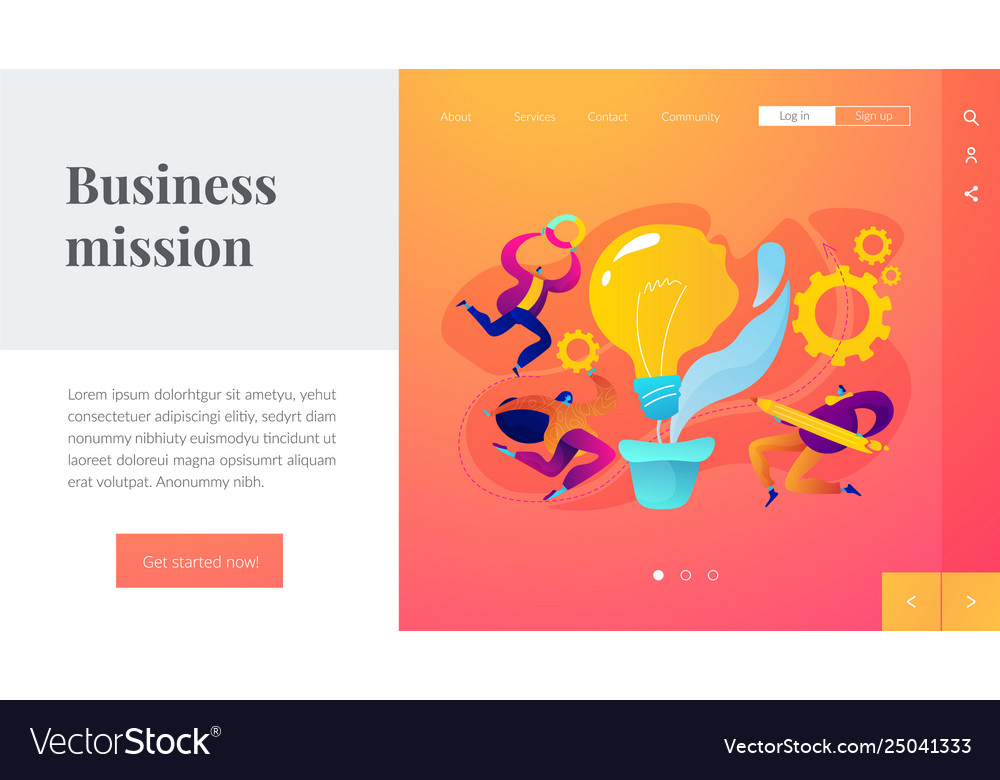 Vision statement landing page template