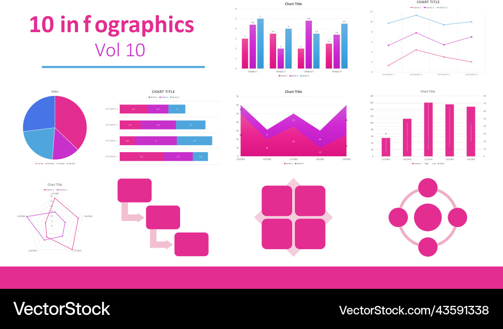 10 infographics elements Royalty Free Vector Image