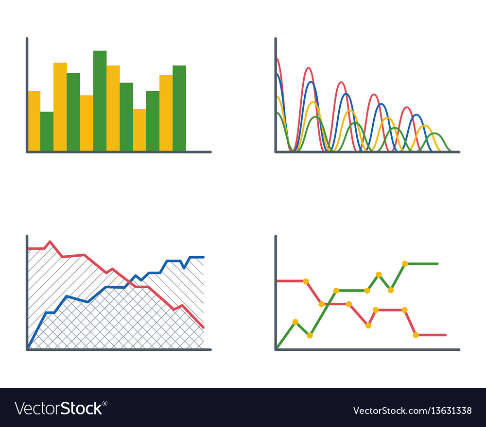 Business data graph analytics elements bar pie