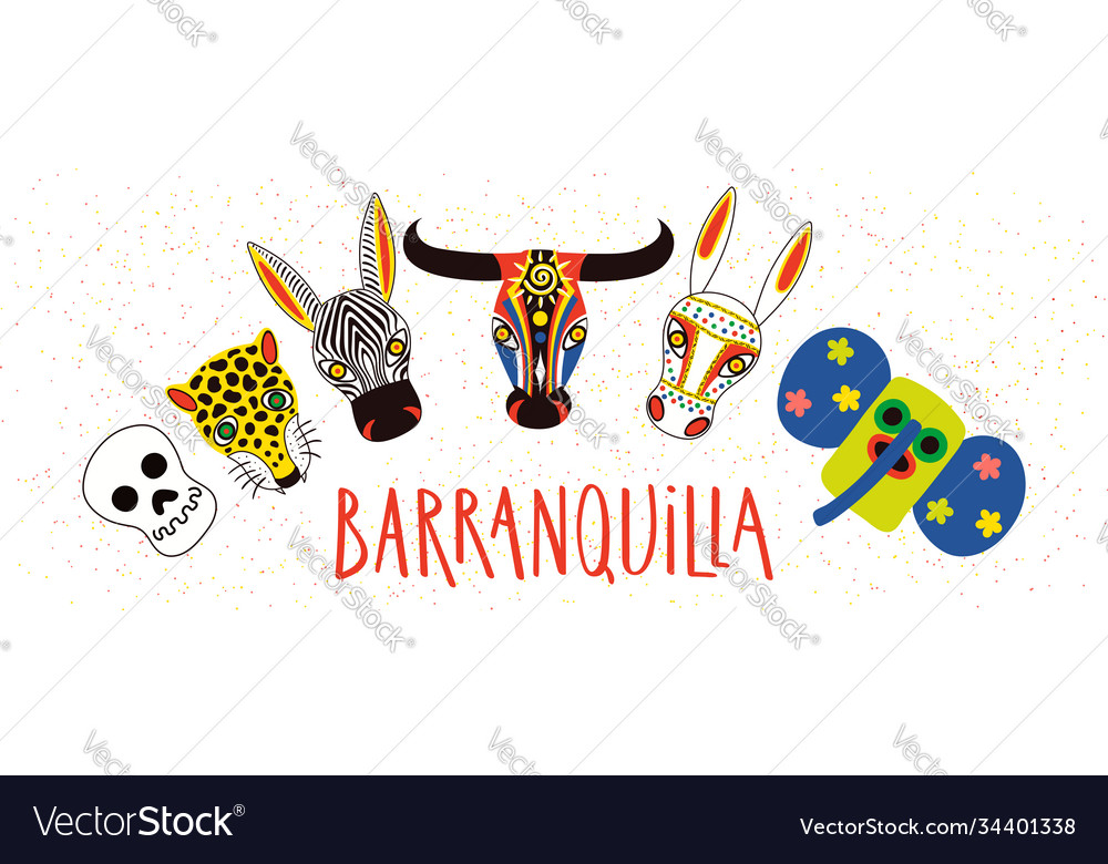 Carnival barranquilla banner Royalty Free Vector Image