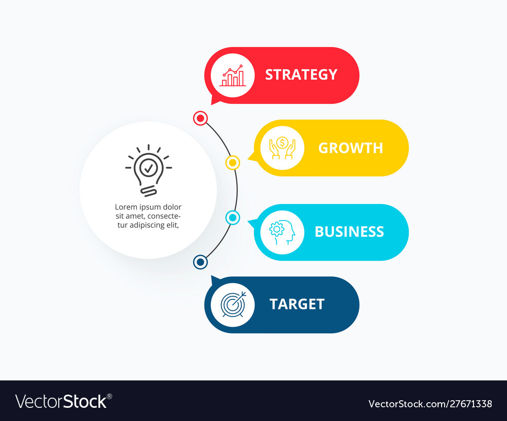 Infographic Template With Circles Business Vector Image