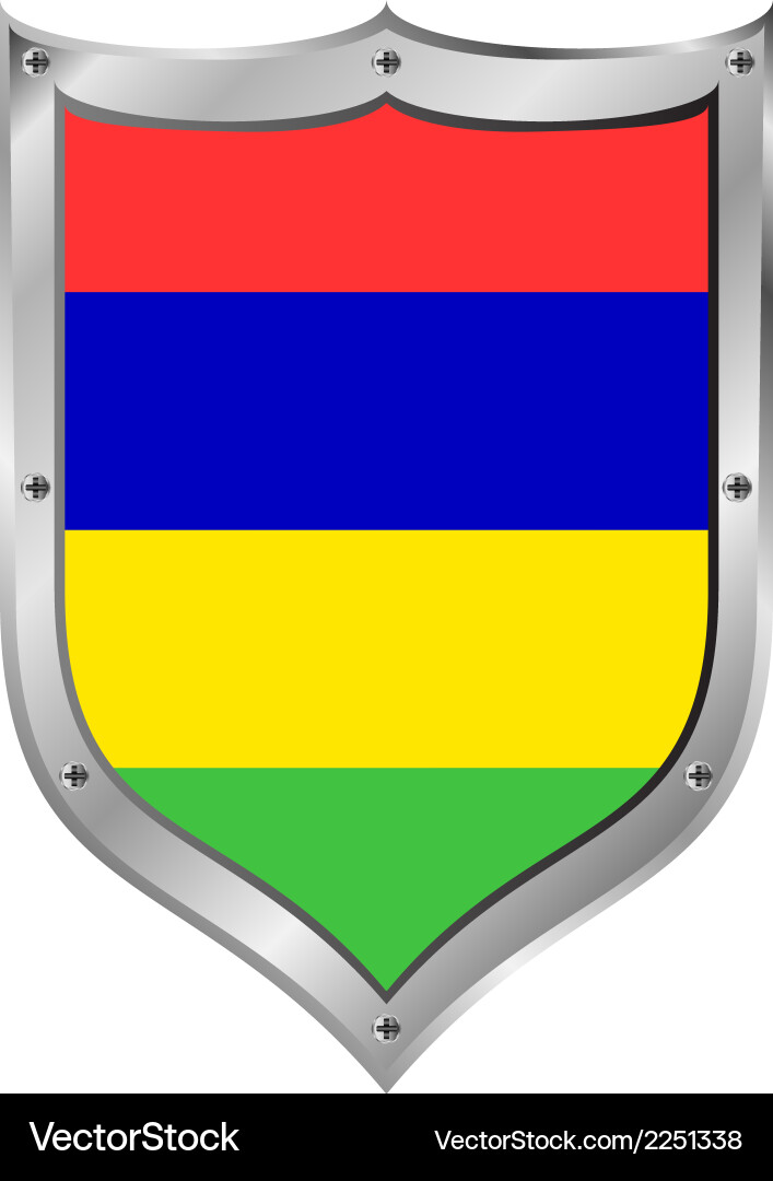 Mauritius flag button Royalty Free Vector Image