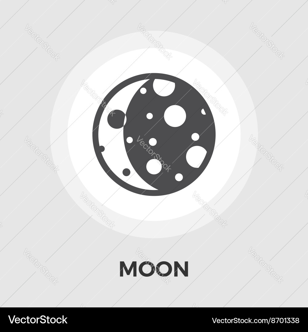 Moon flat icon Royalty Free Vector Image - VectorStock