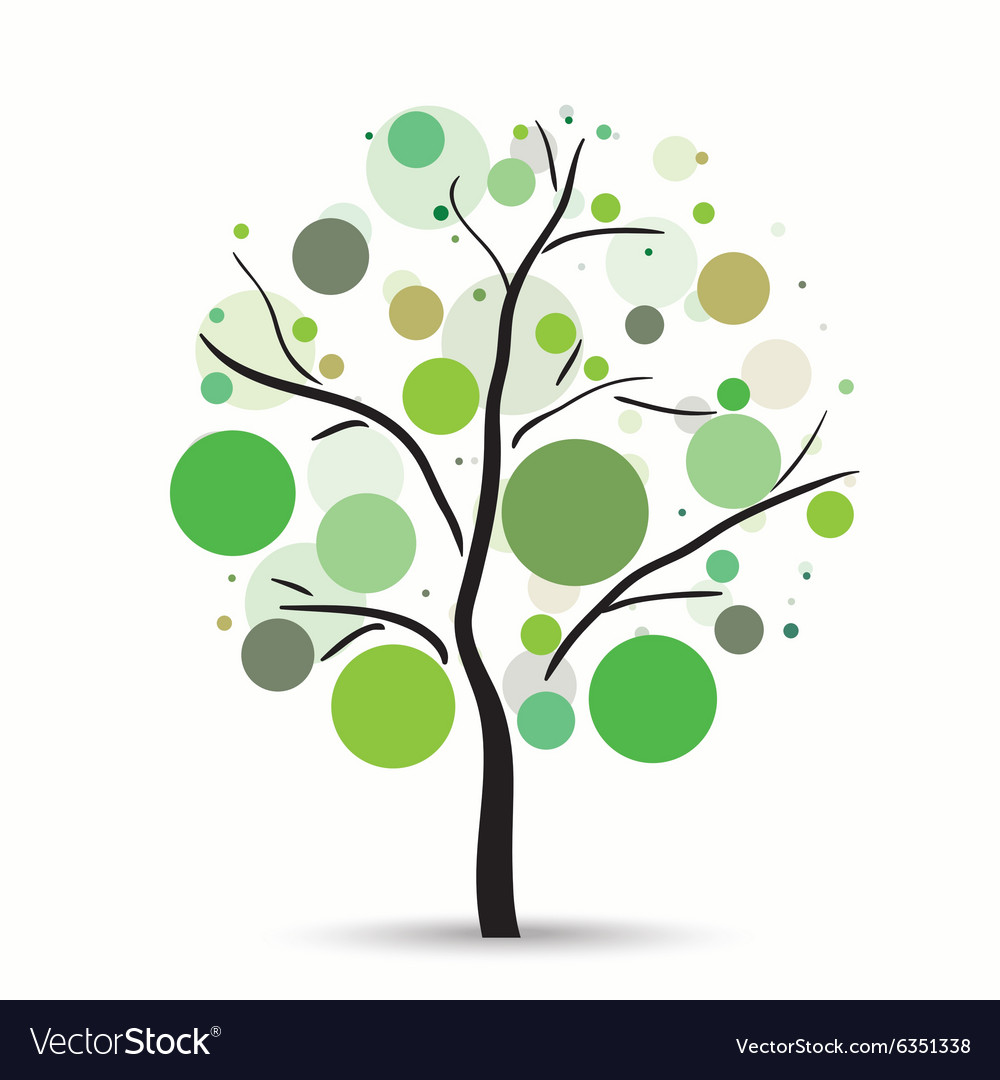 Multicolored circles tree Royalty Free Vector Image