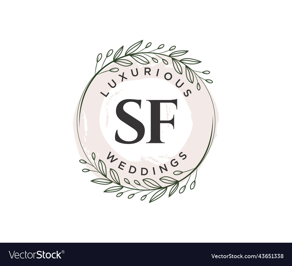 Sf initials letter wedding monogram logos Vector Image