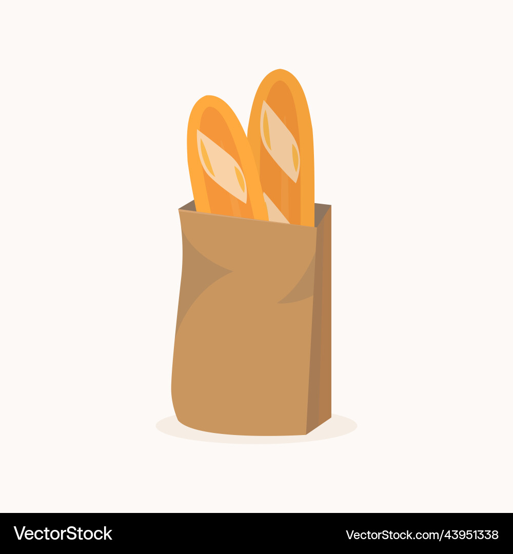 Two baguettes Royalty Free Vector Image - VectorStock
