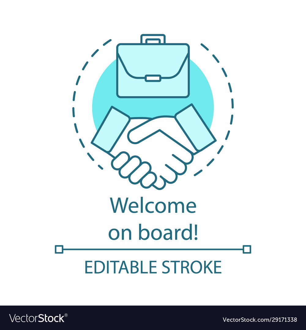 Welcome on board concept icon successful deal Vector Image