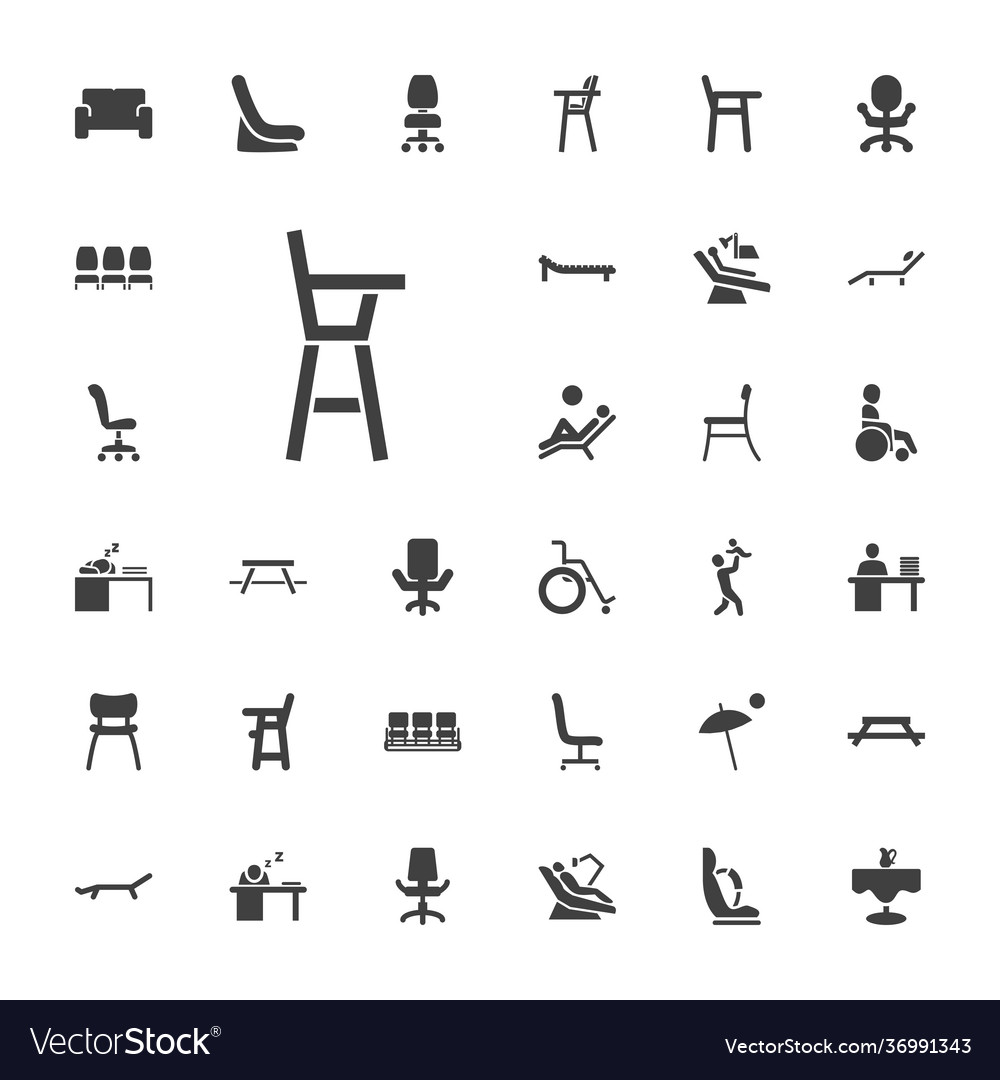 33 chair icons Royalty Free Vector Image - VectorStock