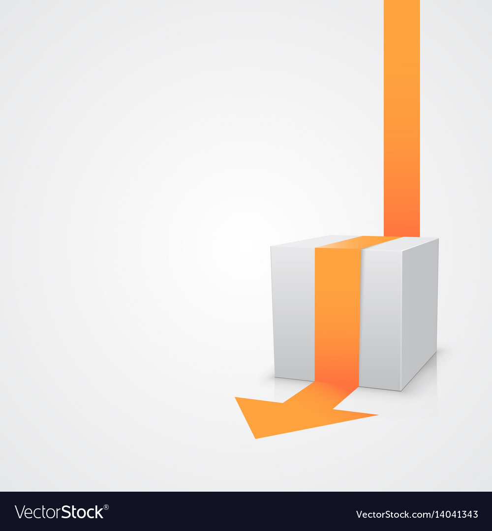 cube with arrow template royalty free vector image