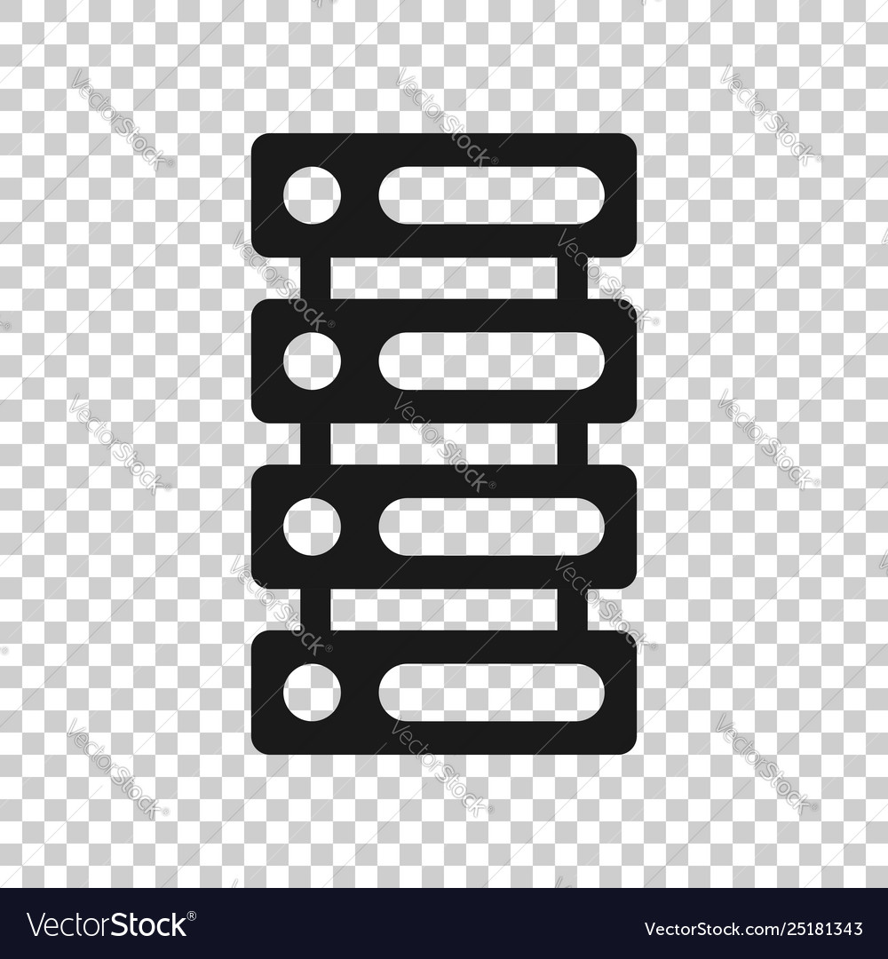 Data center icon in transparent style server on Vector Image