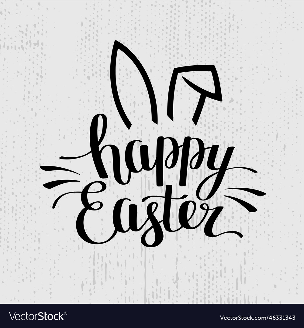 Happy Easter Lettering Hand Drawn Calligraphy Vector Image 0964