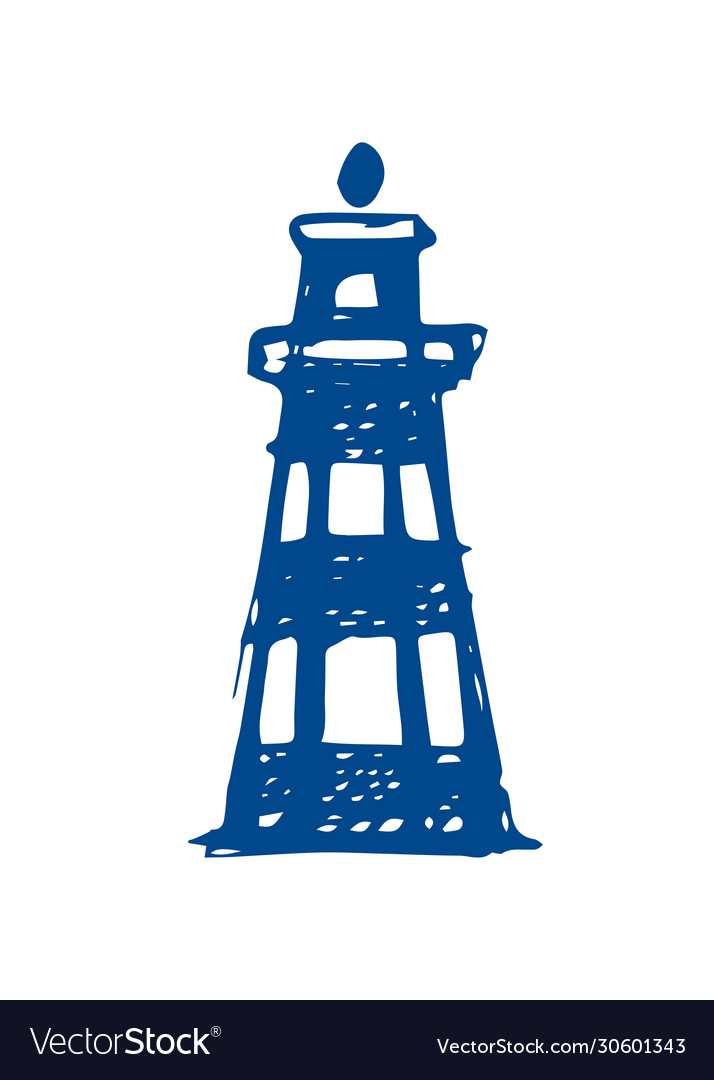 Lighthouse sketch on white background Royalty Free Vector