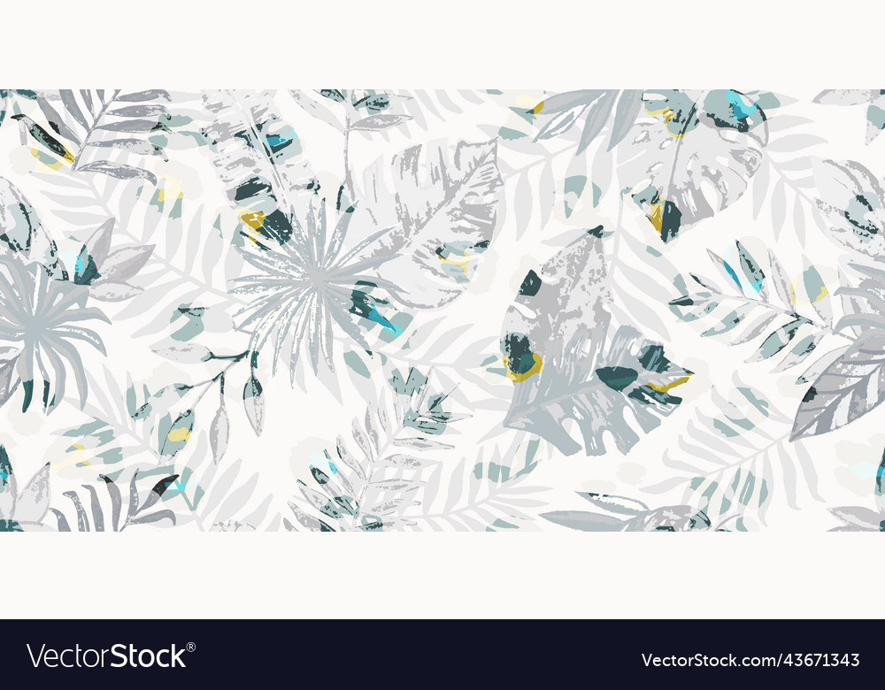 Modern seamless pattern with exotic leaves vector image Modern seamless pattern with exotic leaves