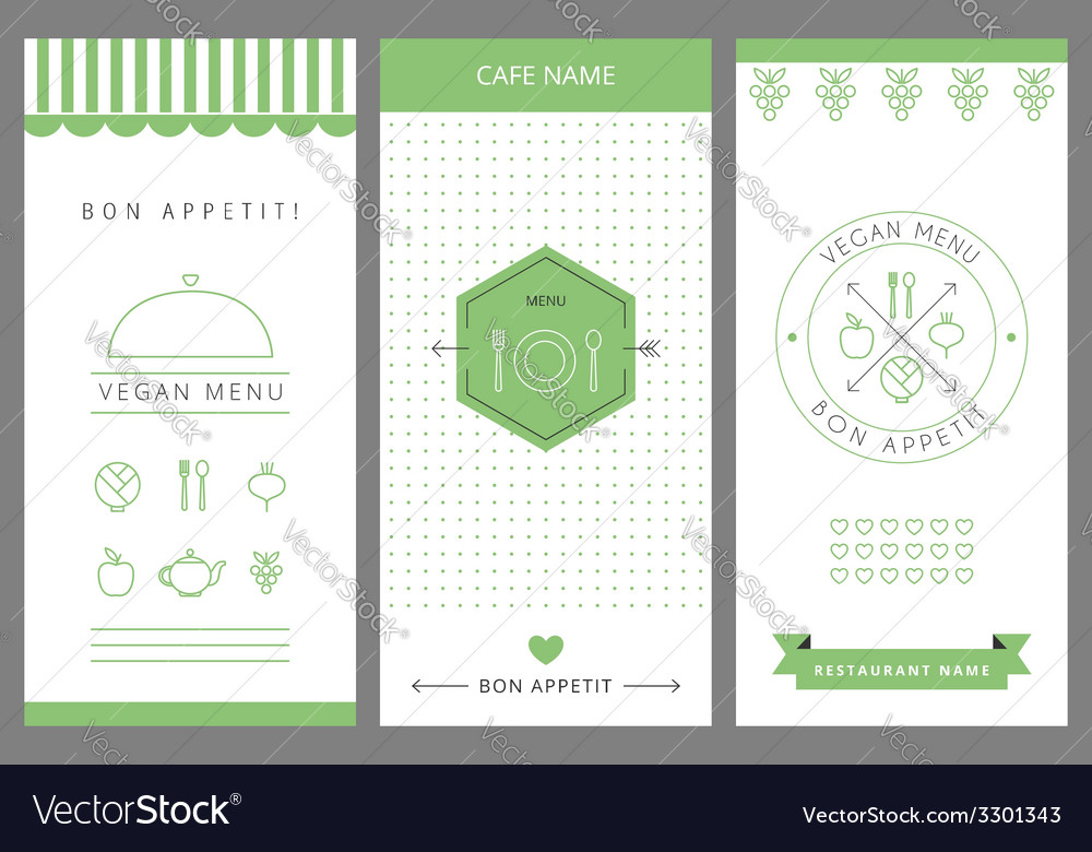 Restaurant vegetarian menu card design template Vector Image