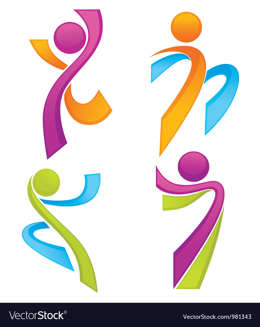 Sportive People Symbols Look Like Ribbons Vector Image