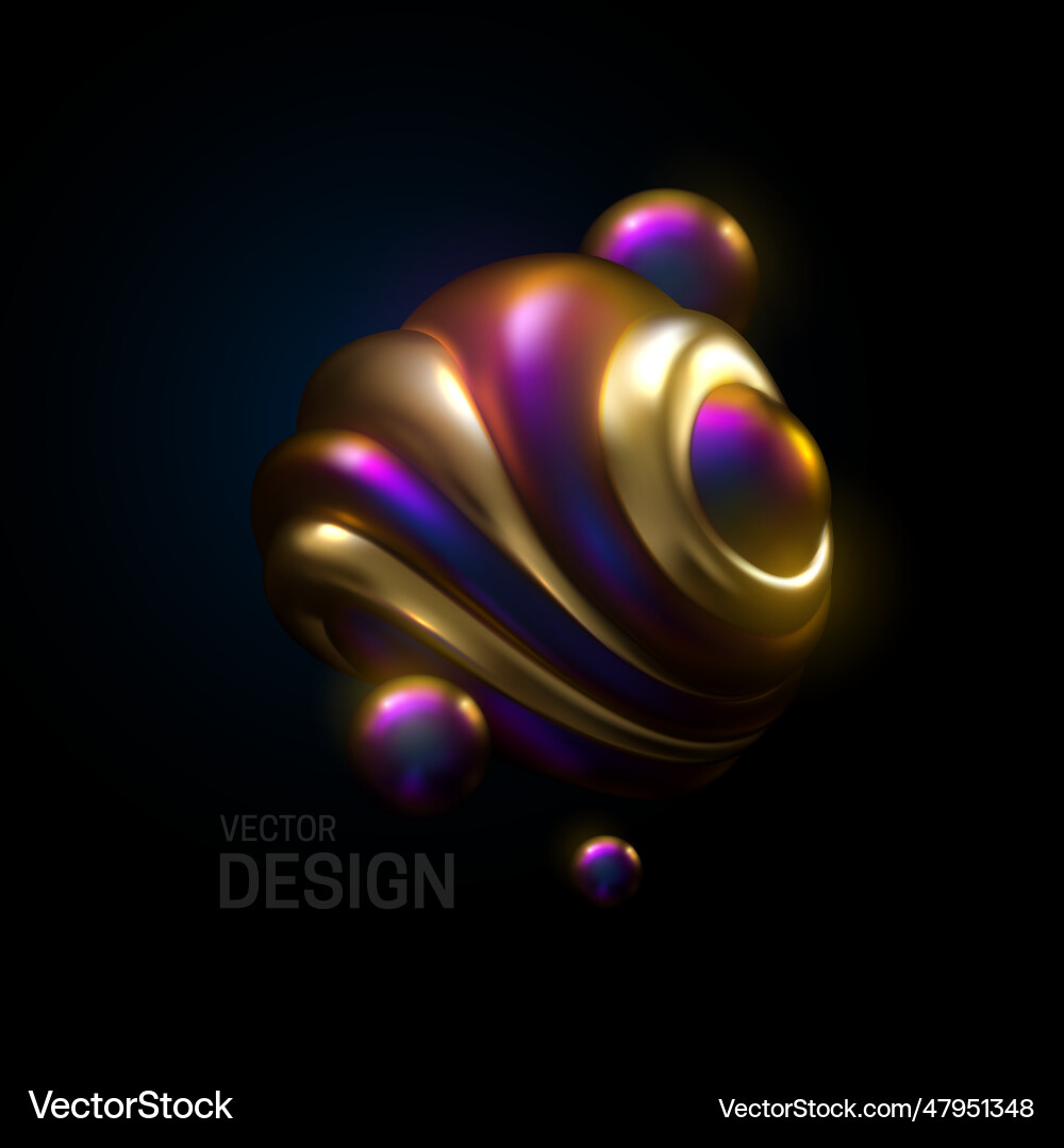 Abstract composition with 3d spherical shapes Vector Image