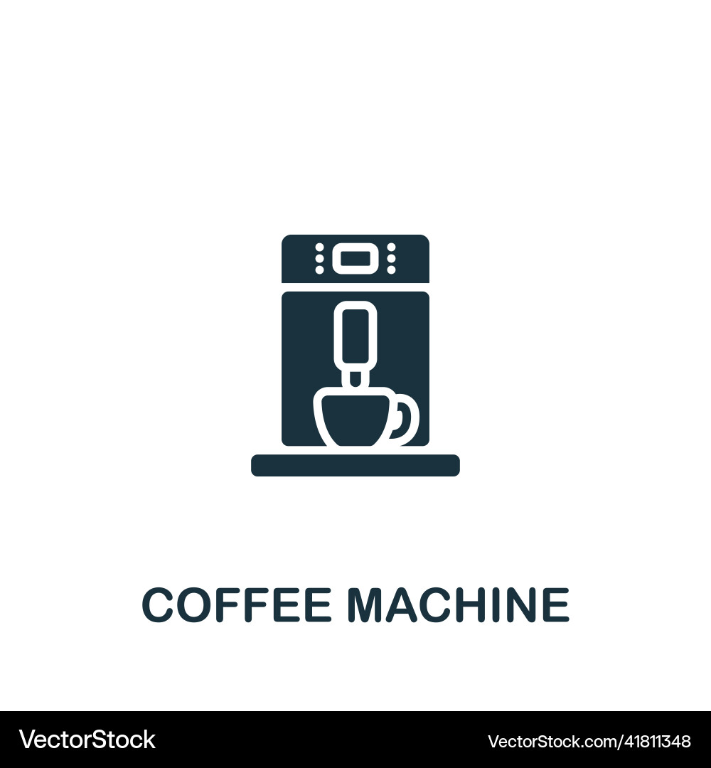 Coffee machine icon monochrome simple Royalty Free Vector