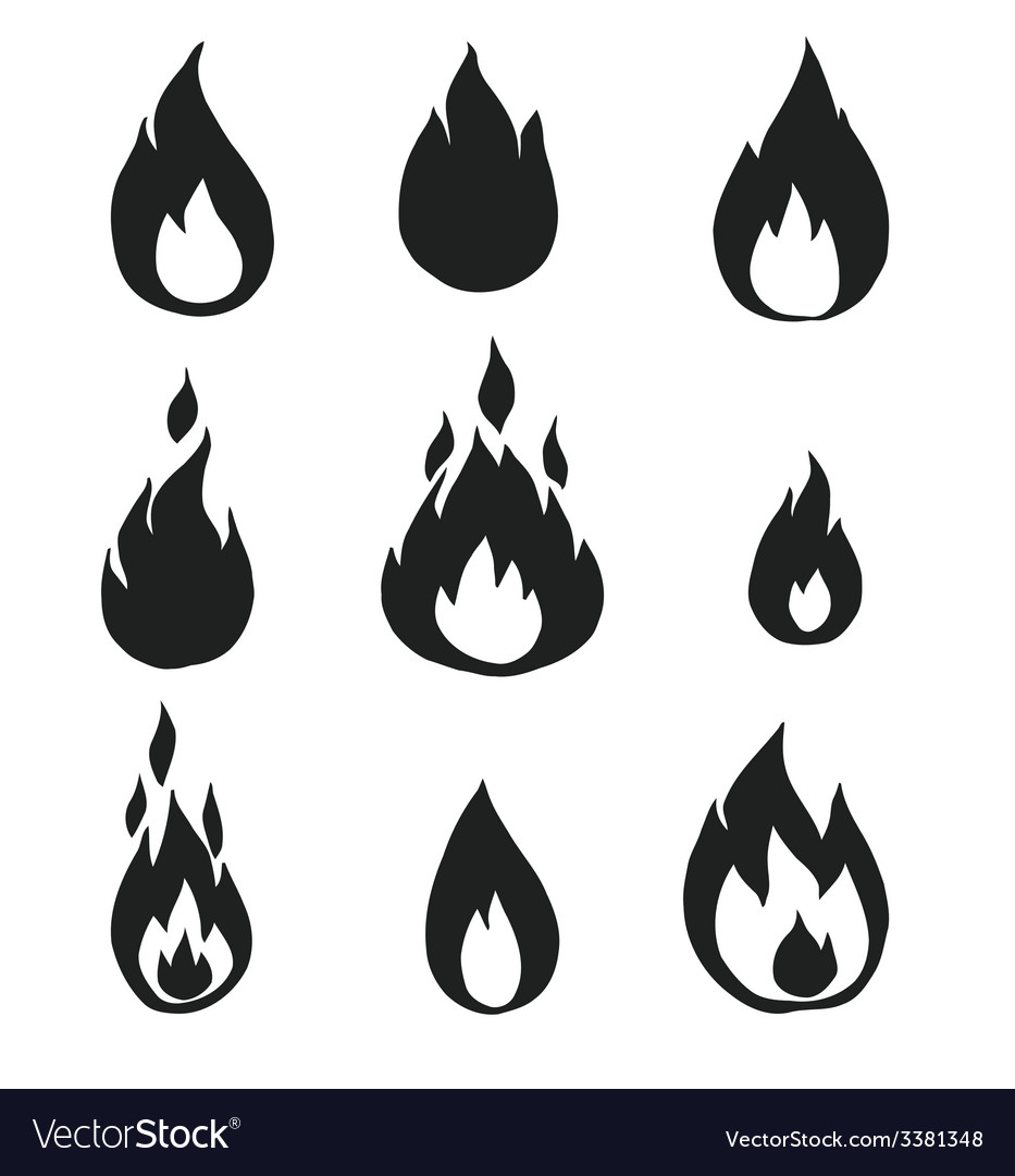 Fire flames Royalty Free Vector Image - VectorStock