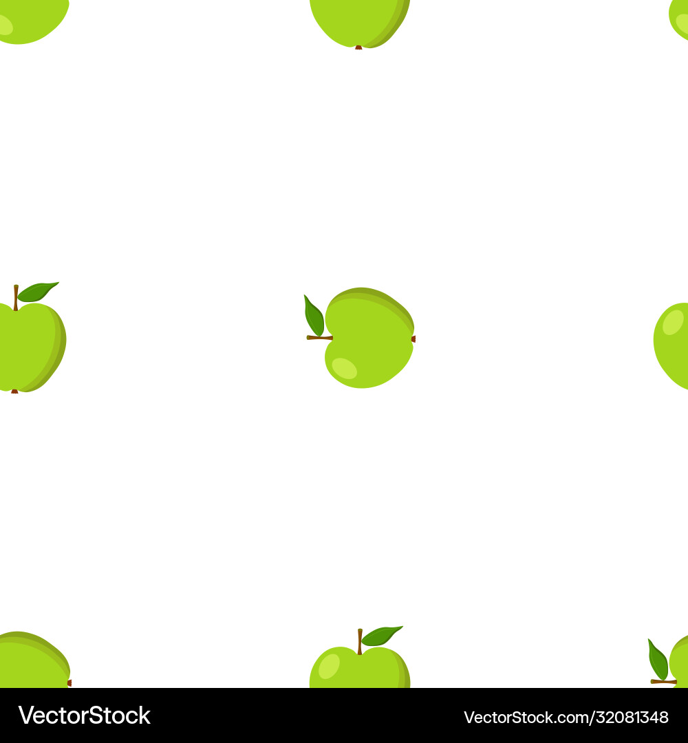 Green apples seamless background pattern Vector Image