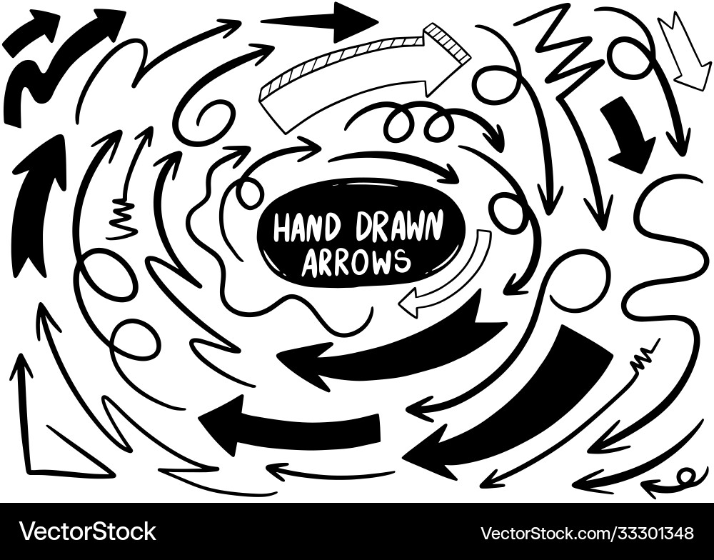 Hand drawn doodle design elements Royalty Free Vector Image