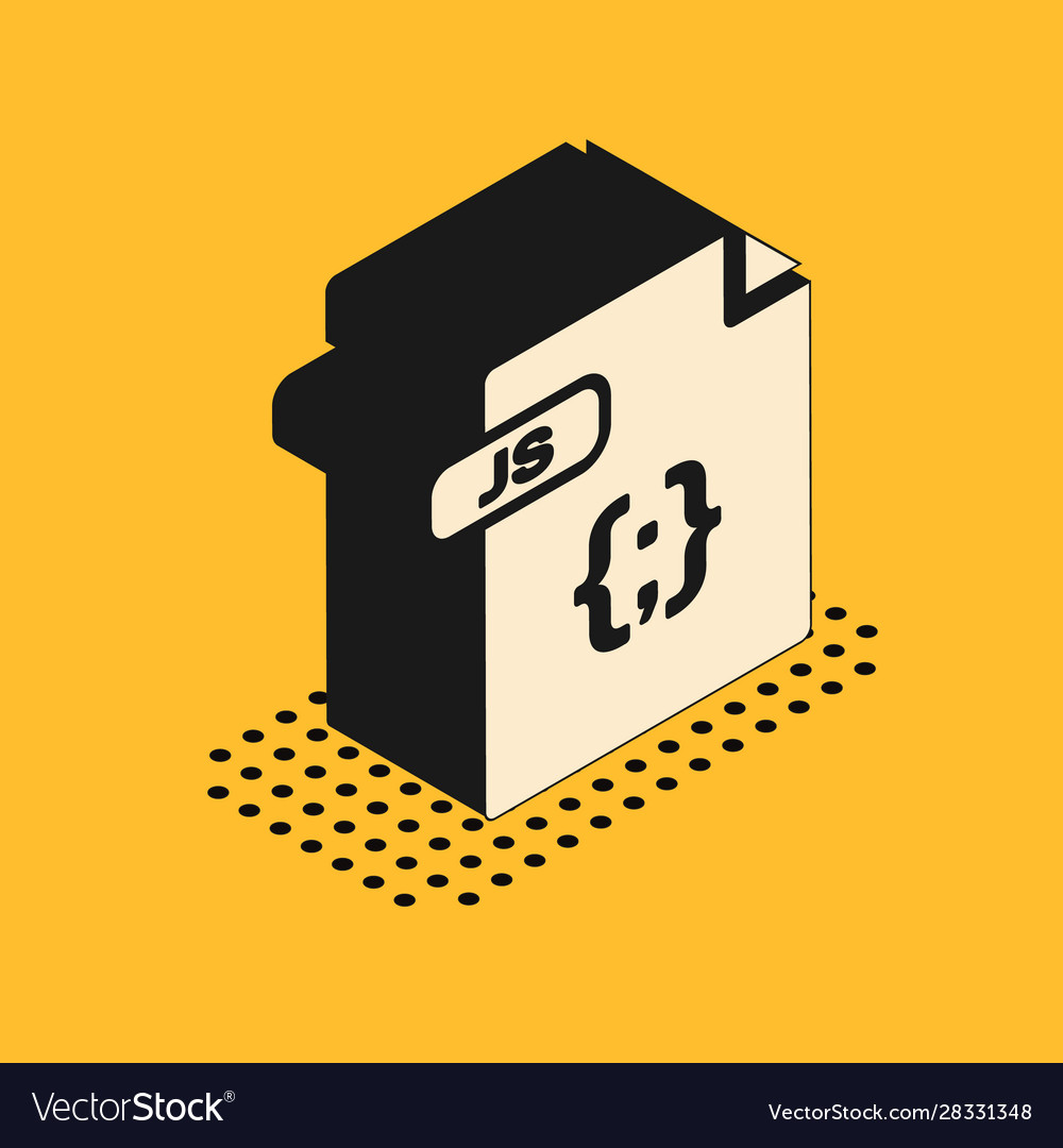 Isometric js file document download js button Vector Image
