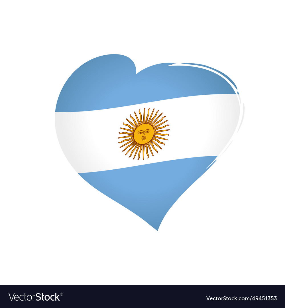 Argentina heart shape Royalty Free Vector Image
