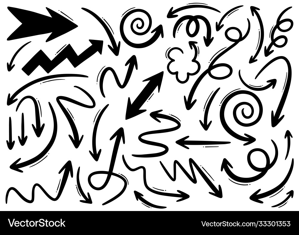 Hand drawn doodle design elements drawn Royalty Free Vector