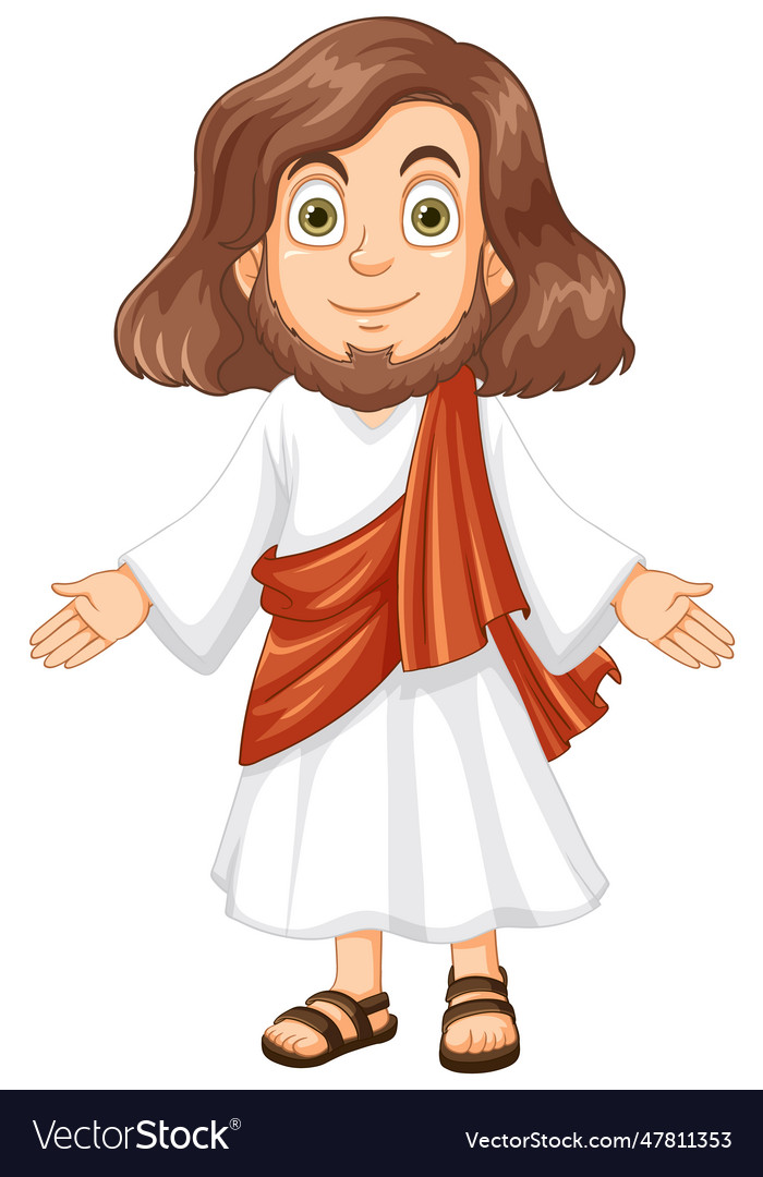 Jesus Christ Cartoon Character Royalty Free Vector Image