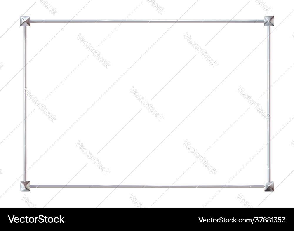 Rectangle realistic frame metal with corner Vector Image