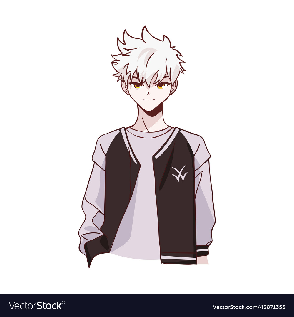 Premium Vector  Young man anime style character vector