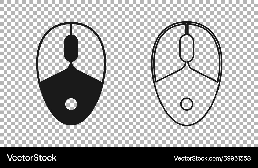 Black computer mouse gaming icon isolated Vector Image