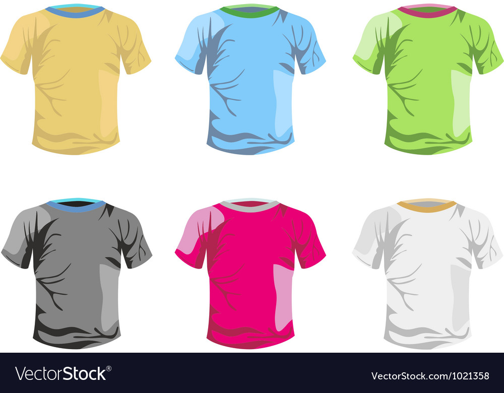 Color T-shirt Template Royalty Free Vector Image