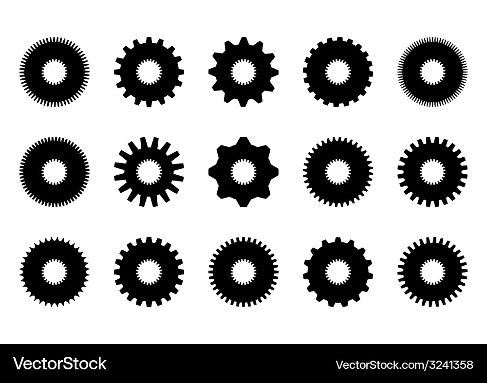 Gear collection Royalty Free Vector Image - VectorStock