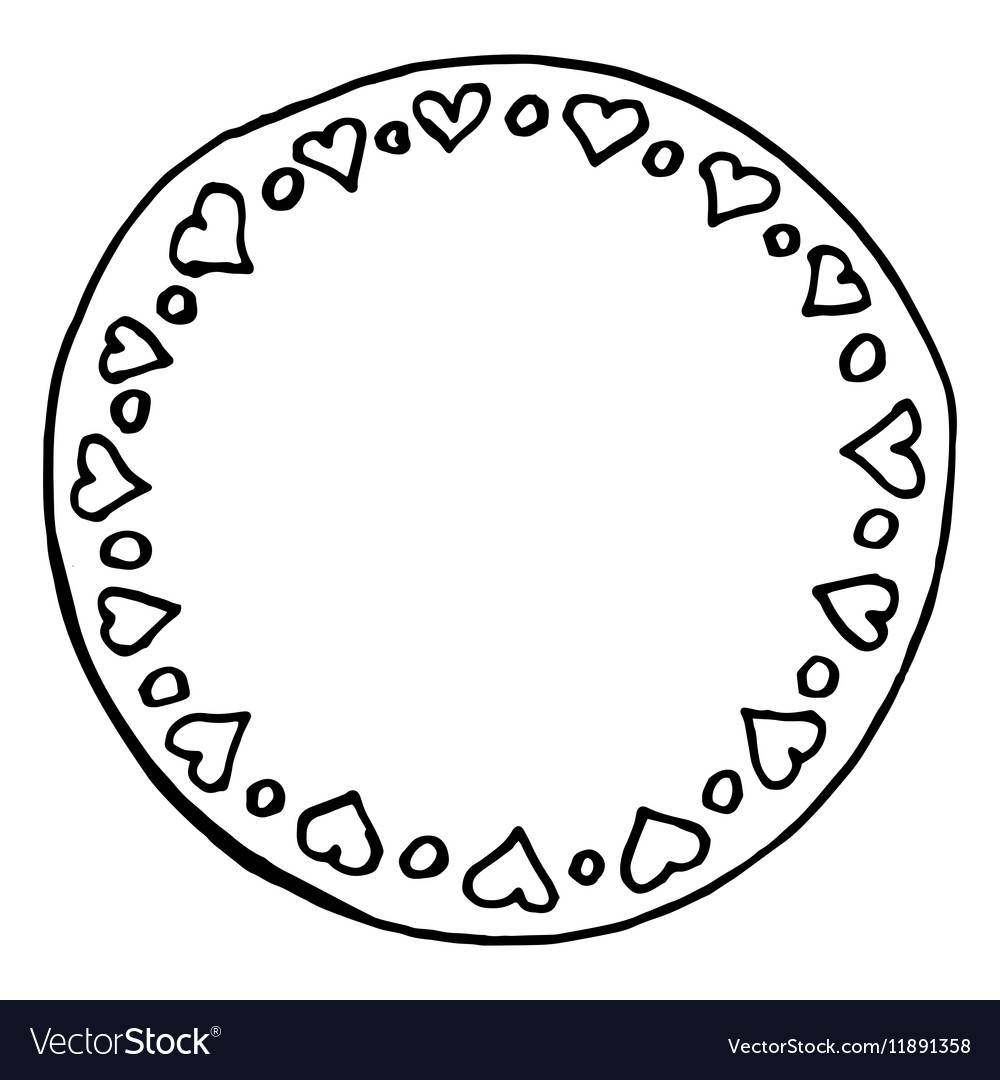 simple hand drawn doodle circle template vector image